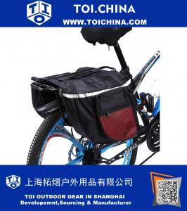 Sac de siège de bicyclette résistant à l'eau, vélo Rack de vélo de vélo arrière Sac de transport de queue siège arrière double sacoche Sacoche extérieure