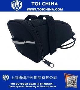 Bolsa de sillín impermeable para ciclismo. Paquete de bolsillo para herramientas de reparación de bicicletas con rayas reflectantes