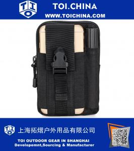 Waterproof Small EDC Fatty Pocket Organizer Tactical Molle Waist Pouch Utility Gadget Security Pack Carry Accessory Bag with Cell Phone Holster Holder