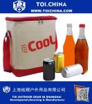 Soft Cooler Bag with Aluminum Thermal Liner and Adjustable Shoulder Strap, Red and White