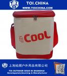 Soft Cooler Bag with Aluminum Thermal Liner and Adjustable Shoulder Strap, Red and White