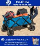 Folding Camping Wagon Cart - Collapsible Sturdy Steel Frame Garden/Beach Wagon Cart