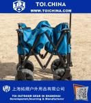 Folding Camping Wagon Cart - Collapsible Sturdy Steel Frame Garden/Beach Wagon Cart