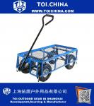 Blue Utility Cart with Folding Sides and Liner Set, 34 Inches Long x 18 Inches Wide, 400 Pound Weight Capacity