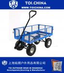 Blue Utility Cart with Folding Sides and Liner Set, 34 Inches Long x 18 Inches Wide, 400 Pound Weight Capacity