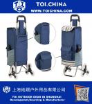 Folding Shopping Cart, Stair Climbing Cart Grocery Laundry Utility Cart with Wheel Bearings