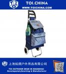 Lightweight Folding Laundry, Shopping, Grocery, Utility Trolley, Foldable Cart, Pull Cart with Wheels, Rolling Push Dolly with Tote