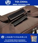 Large Capacity Double-layer Soft Tote Tableware Cooler Insulated Lunch Bag Box With Adjustable Shoulder Strap For The Picnic,Hiking And Camping,Brown