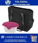 Tote with 5 Piece Food Container, Black