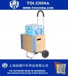 Cooler Trolley Dolly, Black Insulated cooler bag folding collapsible rolling tailgating bbq beer ice cart