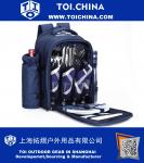 4 Person Blue Tartan Picnic Backpack