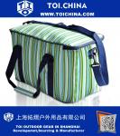 36 Can Große Picknick Kühltasche Lunch Bag, Green & Sapphire Streifen