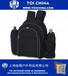 4 Person Complete Picnic Backpack 30 pcs with 2 Insulated Wine Holders, Thermal insulated Cooler