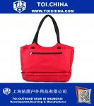 Anti-Theft Travel Tote With Insulated Cooler Compartment