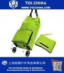 Plegable Plegable Rueda Carrito de Compras Bolsa Verde