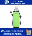 Collapsible Neoprene Water Bottle Drawstring Cooler