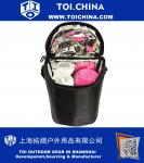 Sacola térmica para bebês com compartimento superior, bolsos traseiros e alças de carrinho ajustáveis