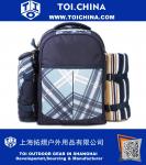 Picnic Backpack for 4 with Cutlery Set and Blanket for Outdoor Picnic, BBQs, Cooler, Blue