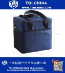 Premium Lunch Cooler Box, Dark Blue Insulated Lunch Bag. Resistente al agua y trabajo pesado con correa de hombro ajustable, caja fuerte del congelador, durabilidad de nylon y cierre de cremallera de 24 unidades
