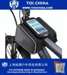 Suya Dayanıklı Ön Üst Tüp Pannier Bisiklet Çerçeve Saklama Çantası Cep Telefonu Tutucu